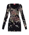 Diesel D-floci Burnout Mini Dress In Floral Viscose In Black