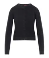 Diesel Fitted Button-up Sweater With Ribbed Detailing In Black