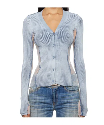 Diesel Long-sleeved Knitted Cardigan In Gray