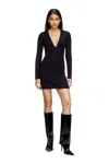 Diesel Long Sleeved Knitted Dress In Blue