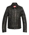 Diesel Albert Distressed Leather Moto Jacket In Black