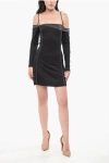 Diesel Long Sleeved Off-shoulder D-rappy Dress Grösse M In Black