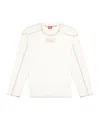 Diesel Long-sleeved Reverse Effect T-shirt In White