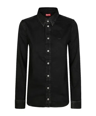 Diesel Long-sleeved Shirt In Black