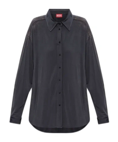 Diesel Long-sleeved Shirt In Black