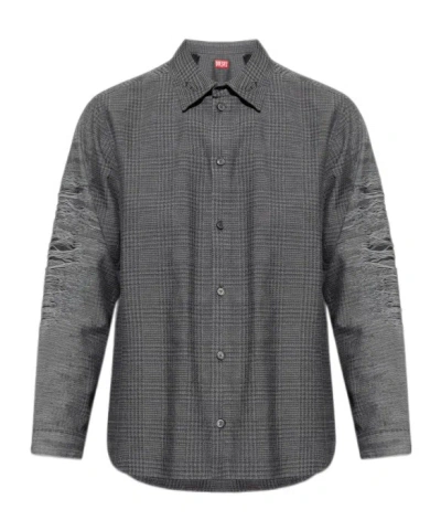 Diesel Long-sleeved Shirt In Gray