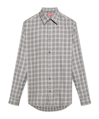 Diesel Long-sleeved Shirt In Gray