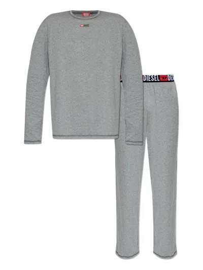Diesel Long-sleeved Sleepwear In Gray
