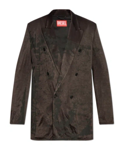 Diesel Long-sleeved Suit Jacket In Brown