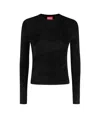Diesel Black Knit Sweater With Central D Logo In Black