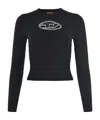 Diesel Wool And Cashmere Sweater With Cut-out Logo In Black