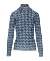 Diesel Knitwear Long Sleeve High Neck Denim Style In Blue