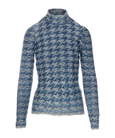 DIESEL TURTLENECK WAVE-PATTERN SWEATER