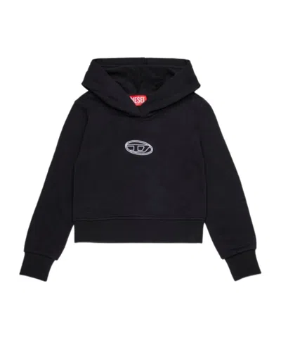 Diesel Kids' Long-sleeved Sweatshirt In Black