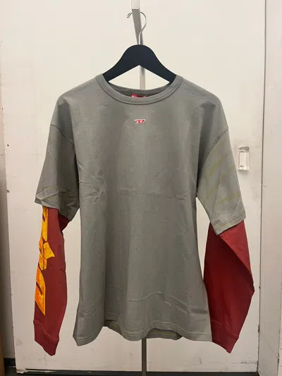 Diesel Long-sleeved T-shirt In Gray