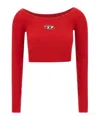 Diesel Red Top Cropped M-vera-ls In Red