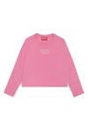 Diesel Long Sleeves Jersey T-shirt Branded With Oval D Logo In Pink