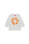 Diesel Long Sleeves Jersey T-shirt With  Circular Print In White
