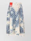Diesel Long Wide Fit Skirt With Distressed Effect In Blue