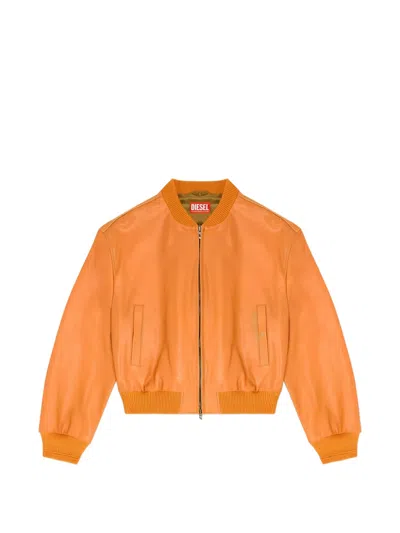 Diesel Long-sleeve Bomber Jacket In Orange
