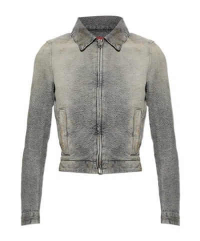 Diesel Long-sleeve Denim Jacket In Gray