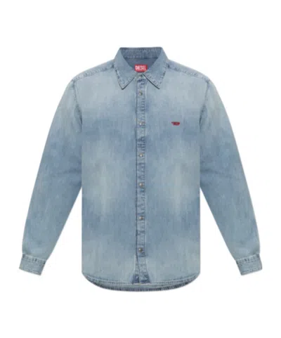 Diesel Long-sleeve Denim Shirt In Multi