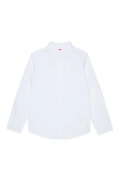 Diesel Kids' Long-sleeve Shirt With Logo In White