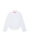 Diesel 로고 자수 긴소매 셔츠 In White