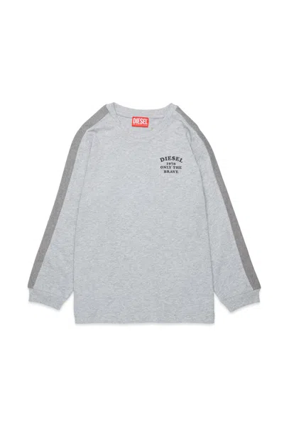 Diesel Kids' Long-sleeve T-shirt With Logo In White