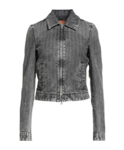 Diesel Long-sleeved Denim Jacket In Blue