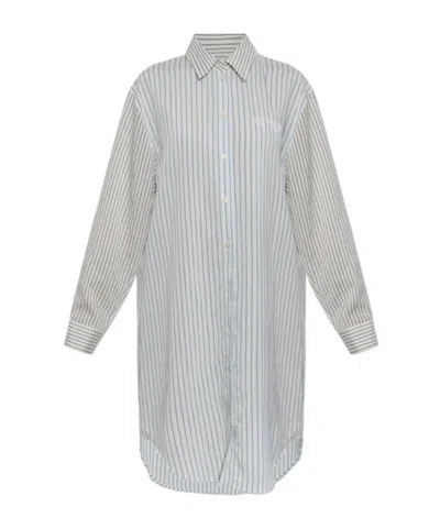 Diesel Striped Long-sleeve Dress In Gray
