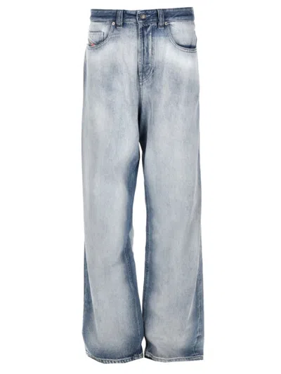 Diesel 2001 D-macro-fsi2 Wide-leg Jeans In Gray