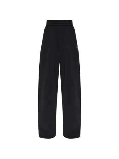 Diesel Loose Track Pants With Elastic Waistband In Black
