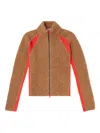 Diesel Louise Zip-front Cardigan In Brown