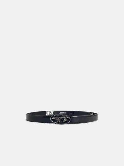 Diesel Low Black Leather Belt