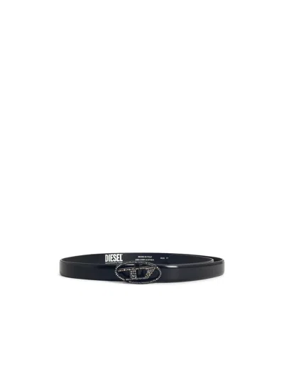 Diesel Low Black Leather Belt Women