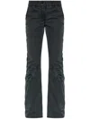 Diesel Low-rise Cotton Flared Trousers In Black