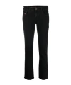 Diesel Low-rise Flared Crop Jeans In Black