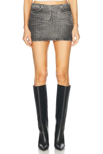 Diesel Low Rise Mini Skirt In Charcoal