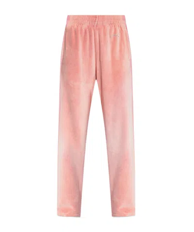 Diesel Low-rise Velvet Trousers In Pink