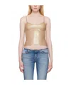 Diesel Low Round Neck Elastic Mesh Sling In Brown