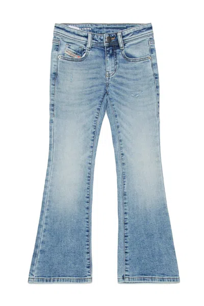 Diesel Kids' Low-waisted Bootcut Jeans In Blue