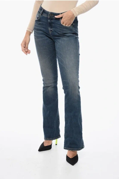 Diesel Low-waisted D-ebbey Flared Denims L.32 In Burgundy