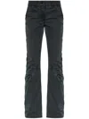 Diesel Low-rise Cotton Flared Trousers In Black