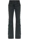 Diesel Low-rise Cotton Flared Trousers In Black