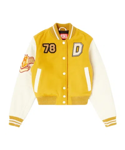 Diesel L-real-cp Phoenix-embroidered Jacket In Yellow