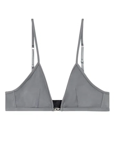 Diesel Luna-dnm Logo Detailed Bralette In Grey