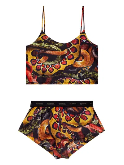 Diesel Lunar New Year Of The Snake Set-ivone Pajamas In 黑色