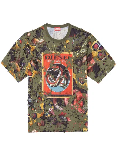 Diesel Lunar New Year Of The Snake T-shirt In Grün