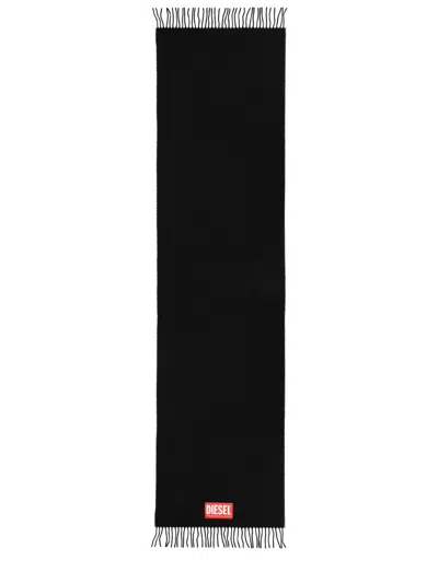 Diesel Luxurious Wool Blend Scarf For Men In Black